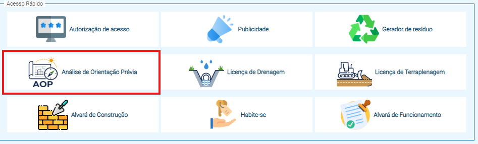 print do acesso rápido do sistema